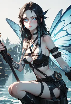 Pouting Fairy in Leather Armor