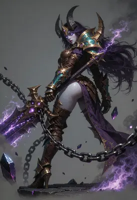 Shadow Demon Warrior With Enchanted Blade