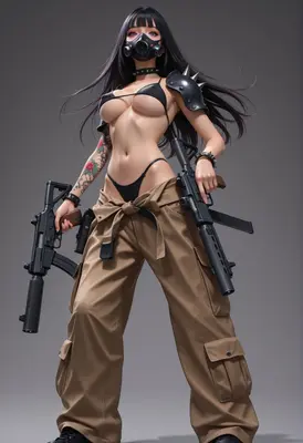 Post-Apocalyptic Mercenary with Dual Rifles