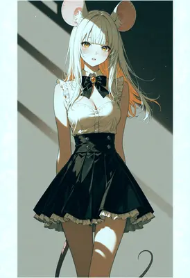 Elegant White Haired Mouse Girl
