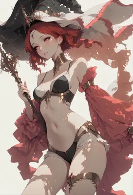 Ethereal Red Haired Fantasy Sorceress