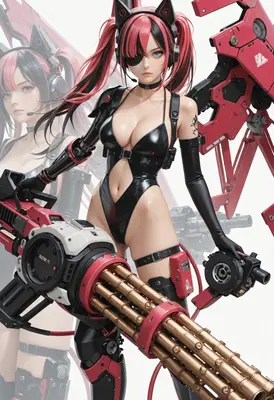 Cybernetic Warrior with Gatling Cannon