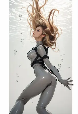 Serene Diver in Deep Waters