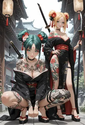 Tattooed Samurai Sisters of the Temple