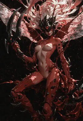 Scarlet Insectoid Warrior Queen