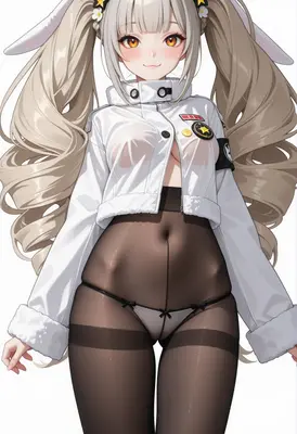 Bunny Girl in Sheer Tactical Jacket