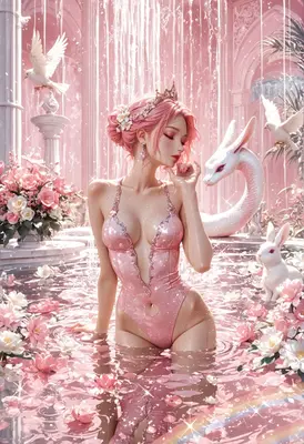 Princess of the Pink Floral Fountain