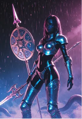 Neon Rain Valkyrie Warrior