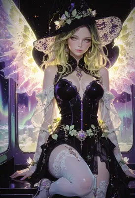 Ethereal Celestial Witch in Cosmic Light