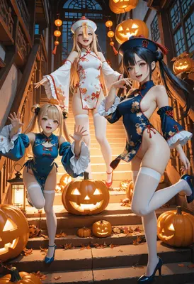 Spooky Halloween Cheer with Jiangshi Trio
