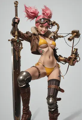 Steampunk Warrior with Giant Sword