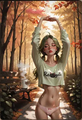 Autumn Morning Stretch in the Woods