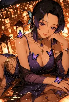 Shinobu Kocho Amidst Glowing Lanterns