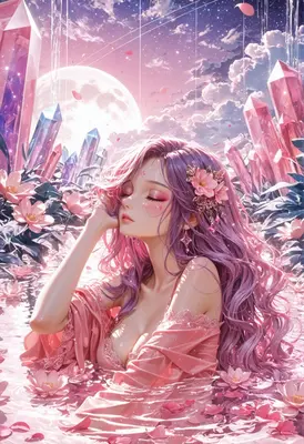 Serene Goddess in Crystal Lotus Pond