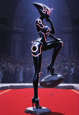 Neon Cybernetic Diva on Stage