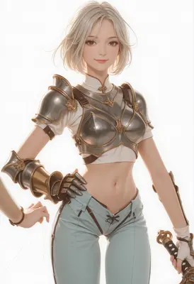Blonde Warrior in Polished Steel Armor