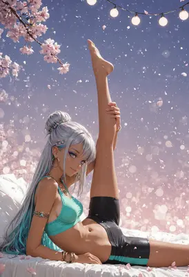 Stretching Under The Cherry Blossoms