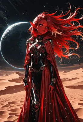 Celestial Red Elf in Alien Desert
