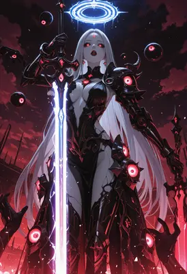 Celestial Fallen Knight with Glowing Eyes