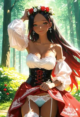 Maiden in the Sunlit Rose Garden