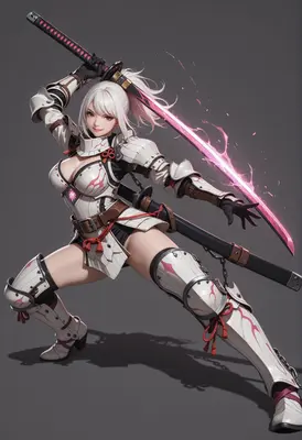 White Knight Warrior with Glowing Blade
