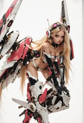 Cybernetic Angel in Pink and White