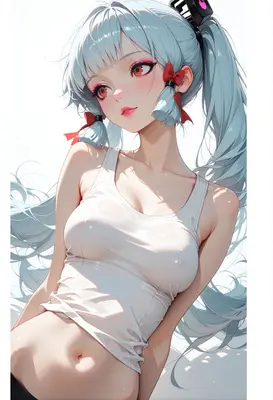 Radiant Anime Girl with Flowing Hair