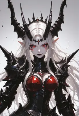 Demon Queen in Dark Spiked Armor