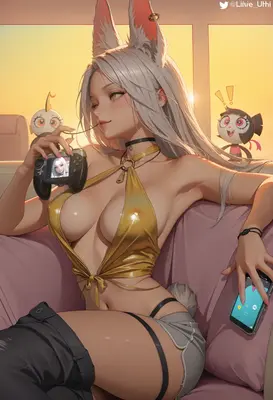 Golden Fox Girl Gaming Session