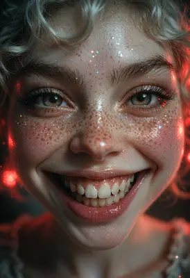 Radiant Smile With Shimmering Freckles