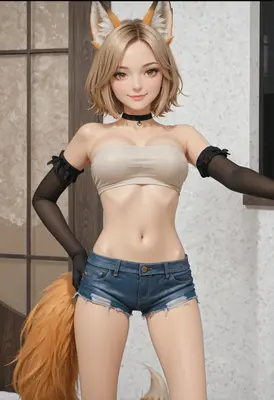 Cute Fox Girl in Casual Wear