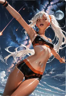 Celestial Athlete Under Meteor Shower