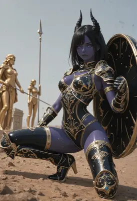 Dark Horned Warrior of the Sands