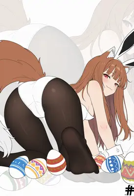 Playful Holo Easter Bunny Girl