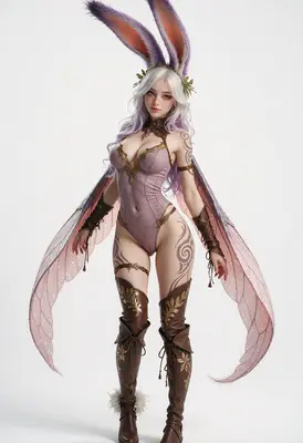 Ethereal Bunny Girl Fantasy Warrior