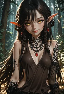 Enigmatic Elf in the Sunlit Woods