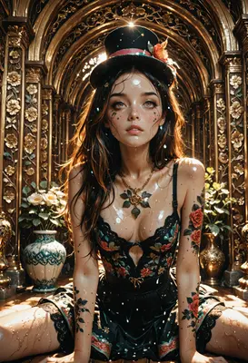 Gilded Rose Enchantress in Rain