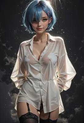 Ethereal Rem in Wet White Shirt