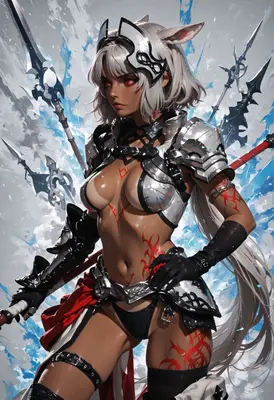 Silver Armored Beastkin Warrior