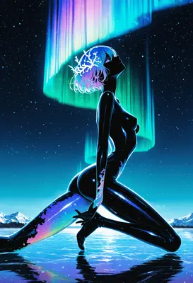 Starlight Silhouette Beneath the Aurora
