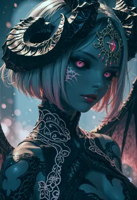 Ethereal Succubus with Ornate Horns