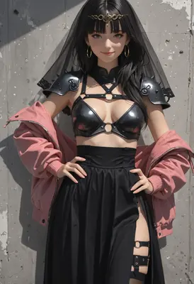 Gothic Cyberpunk Bride in Pink