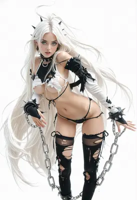 Edgy Punk Girl with Flowing Hair