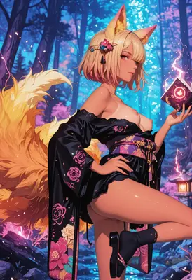 Fox Spirit Studying Arcane Magic