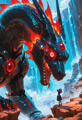 A Girl Facing the Mechanical Dragon