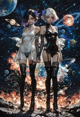 Celestial Duo in Cosmic Chaos