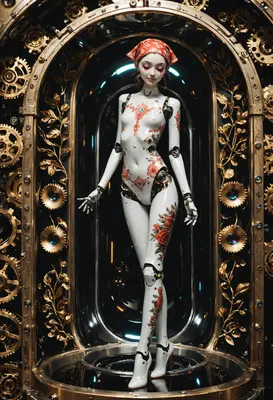 Floral Porcelain Automaton in Golden Gears