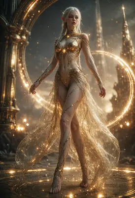 Golden Celestial Elven Goddess