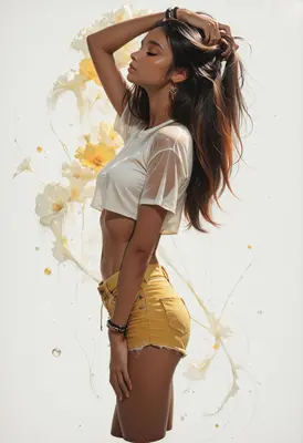 Sun-Kissed Beauty Amidst Floral Splendor