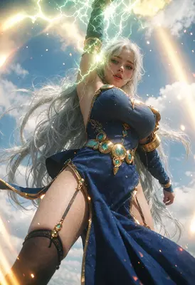 Celestial Sorceress Conjuring Divine Lightning